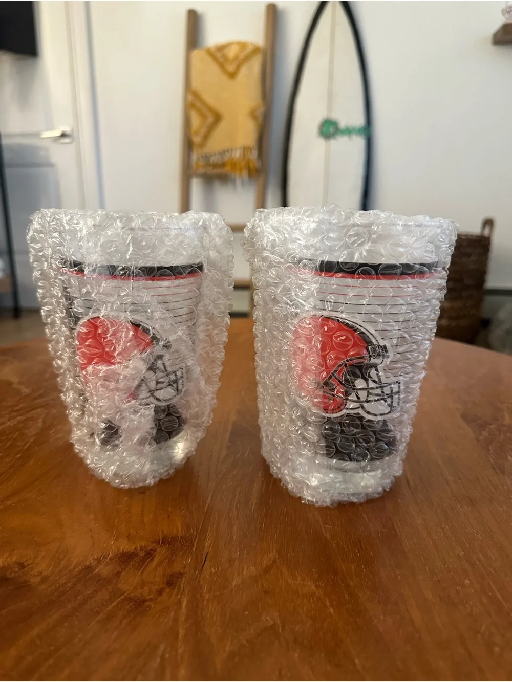 Cleveland Browns NFL Pint Glasses - Black & Orange - Set of 2 (NEVER USED)